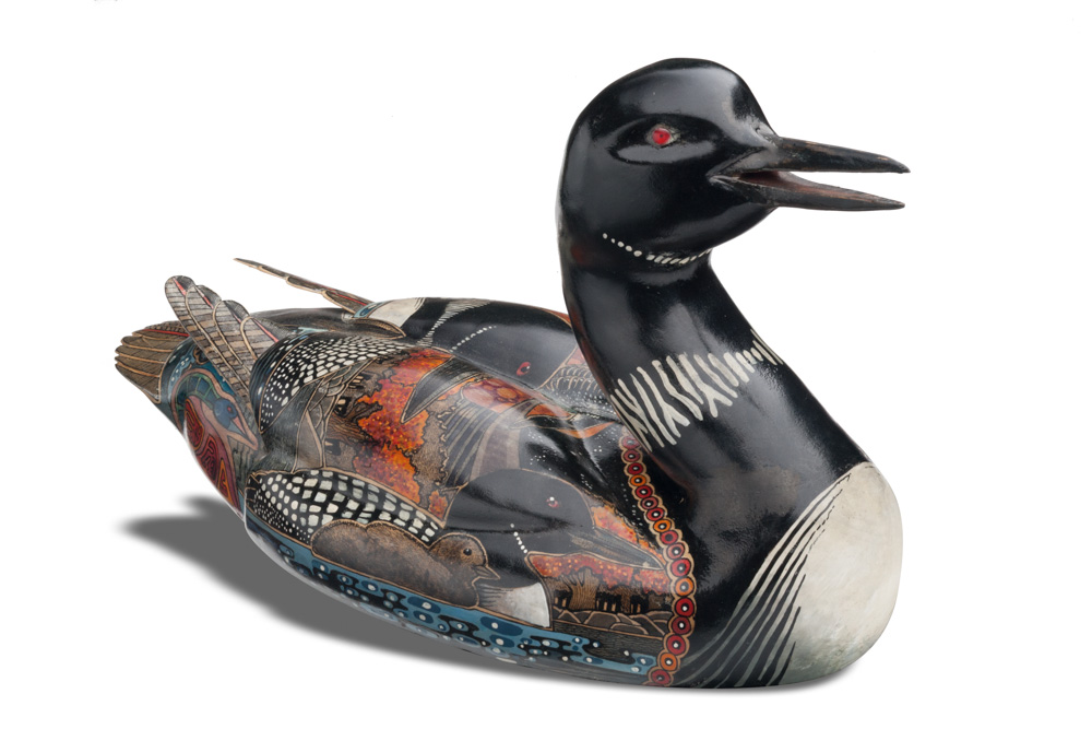 Hand painted decorative decoy by artist John Doherty