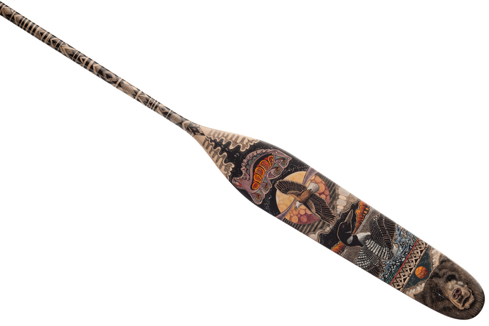 Hand painted canoe paddle #2 by John Doherty