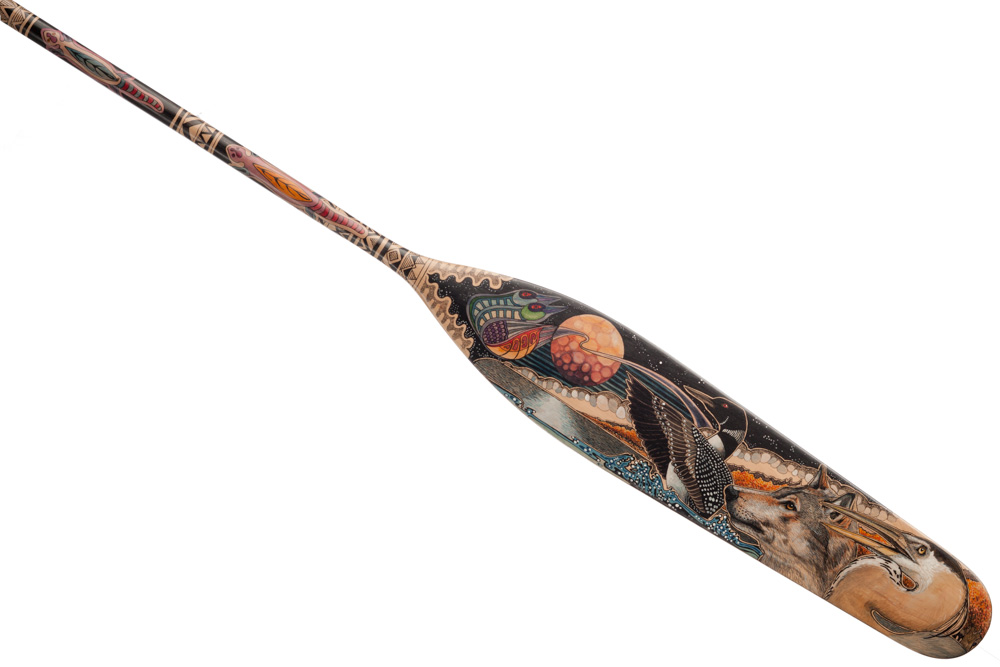 Hand painted canoe paddle #3 by John Doherty