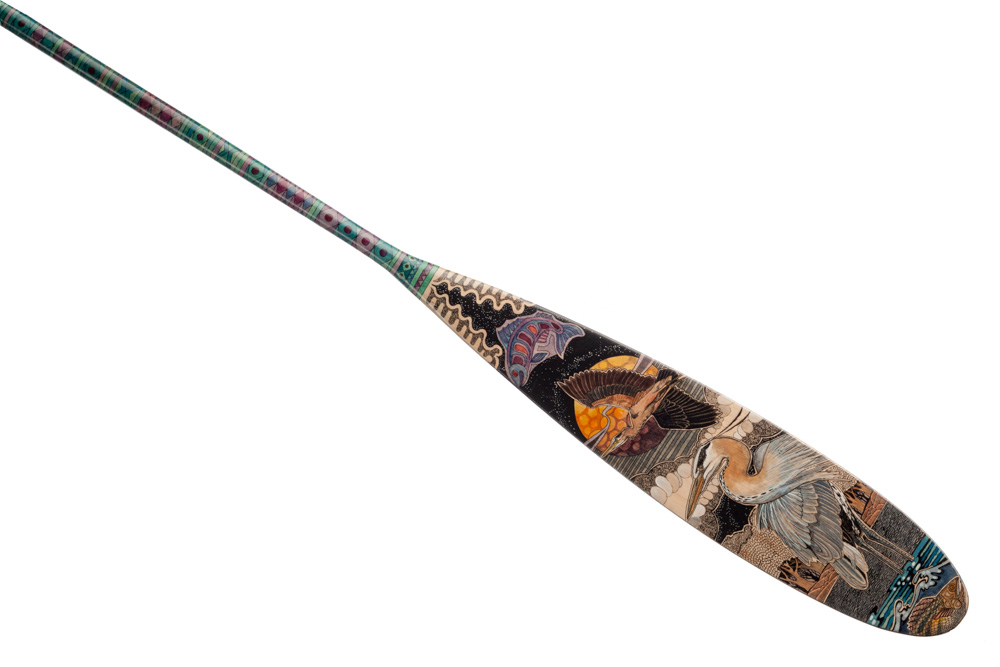Hand painted canoe paddle #5 by John Doherty