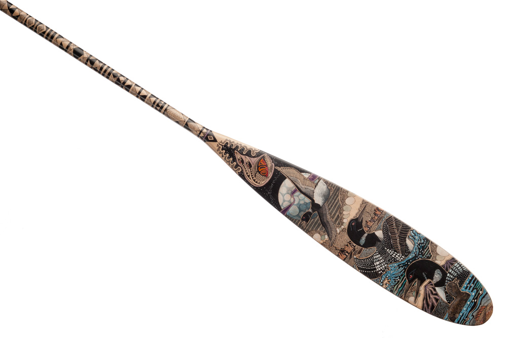 Hand painted canoe paddle #6 by John Doherty