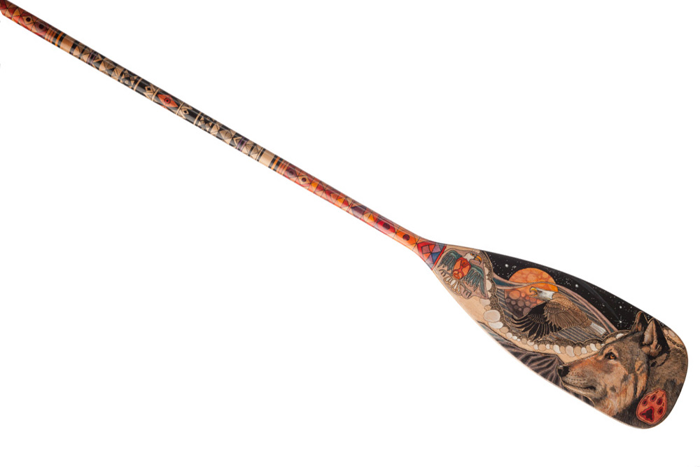 Hand painted canoe paddle #7 by John Doherty