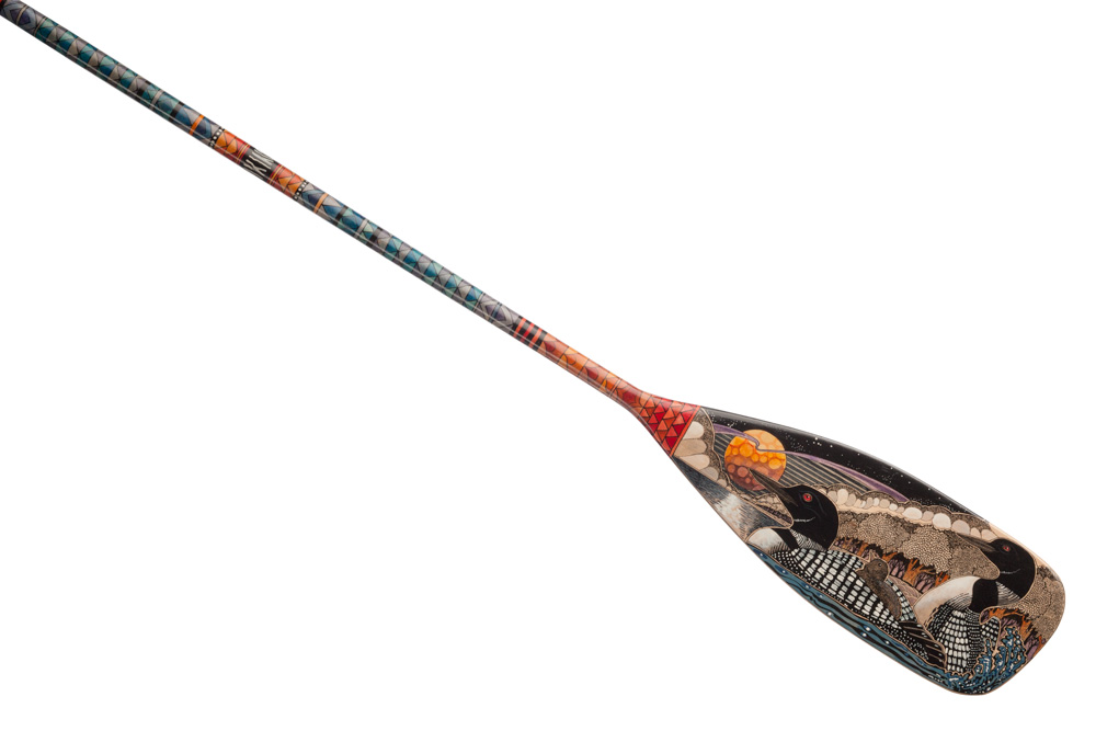 Hand painted canoe paddle #9 by John Doherty