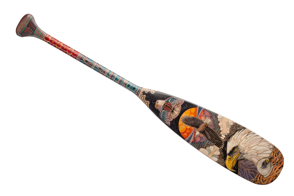 Hand painted canoe paddle #12 by John Doherty