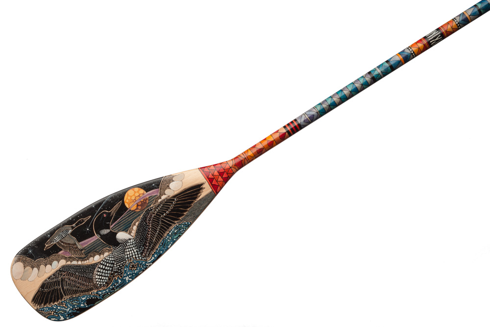 Hand painted canoe paddle #16 by John Doherty