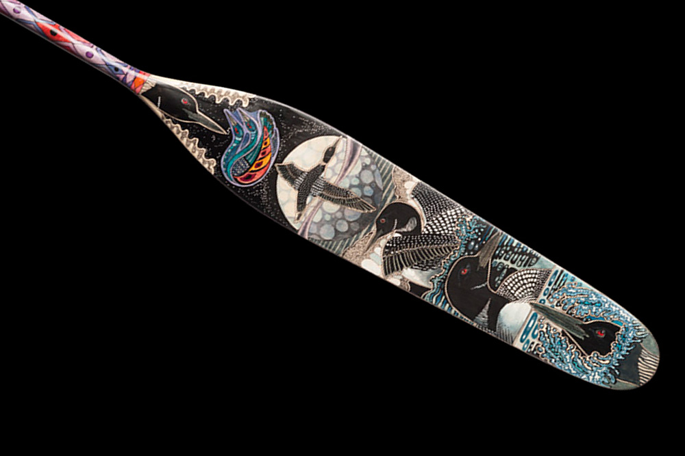 Hand painted canoe paddle #25 by John Doherty