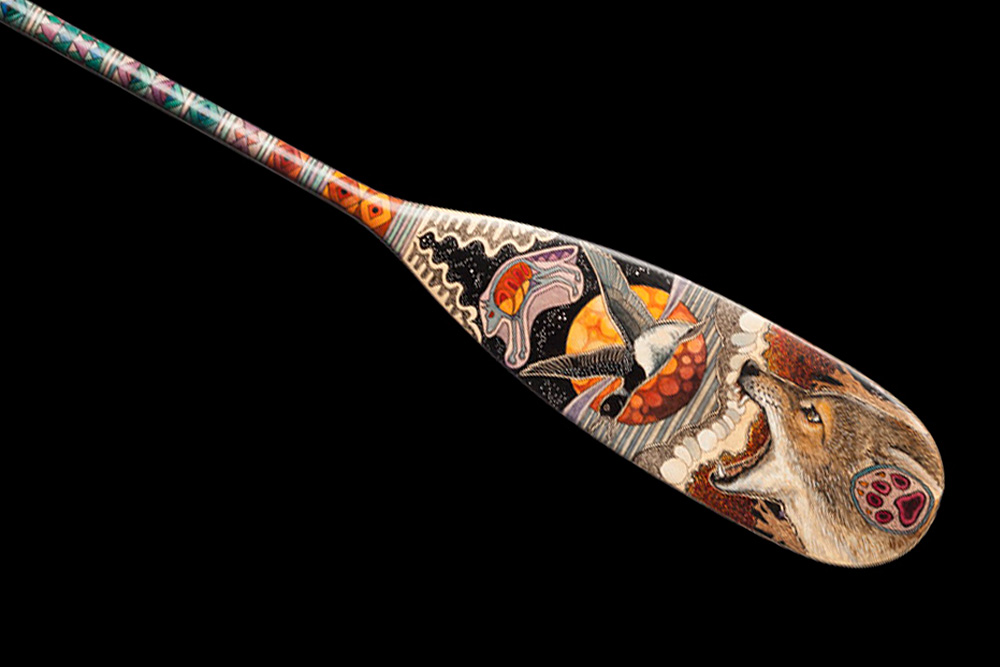 Hand painted canoe paddle #35 by John Doherty