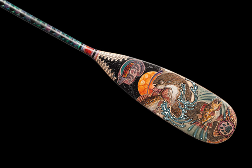 Hand painted canoe paddle #36 by John Doherty
