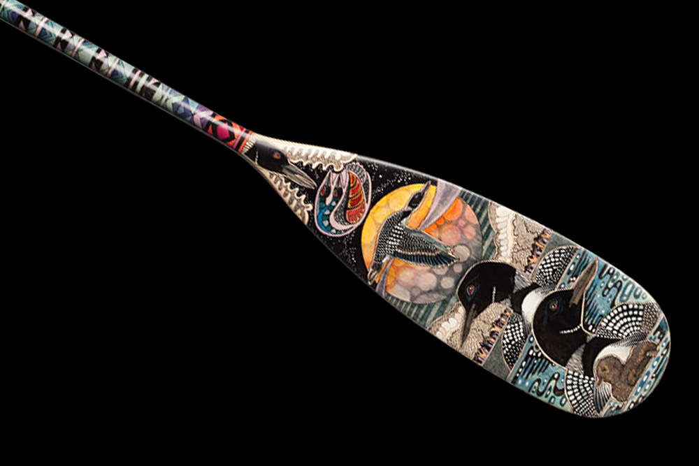 Hand painted canoe paddle #38 by John Doherty