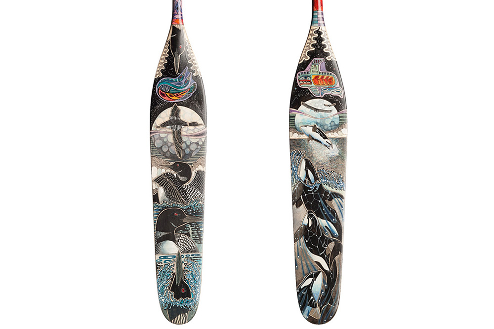 Hand painted canoe paddle #19 by John Doherty