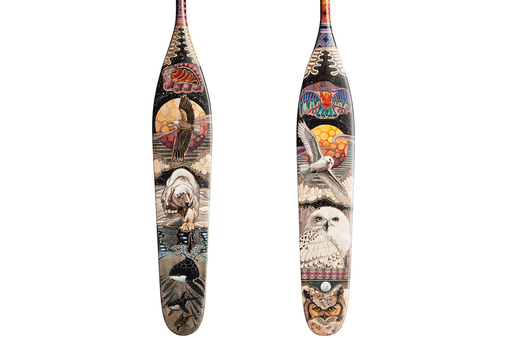 Hand painted canoe paddle #20 by John Doherty