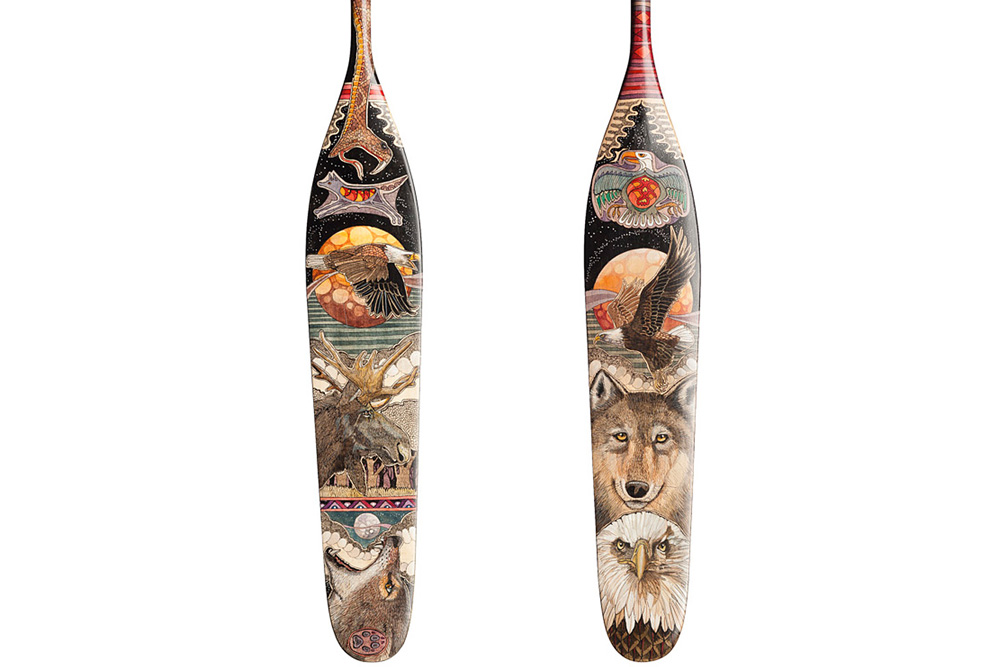 Hand painted canoe paddle #22 by John Doherty