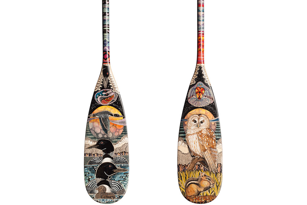Hand painted canoe paddle #23 by John Doherty