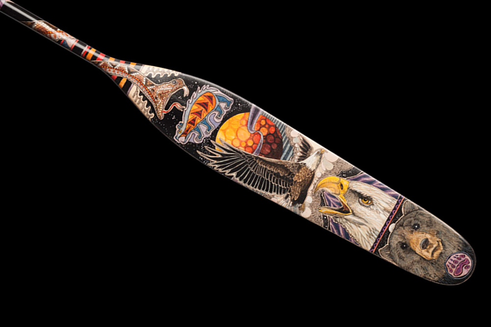 Hand painted canoe paddle #26 by John Doherty