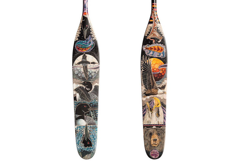 Hand painted canoe paddle #24 by John Doherty