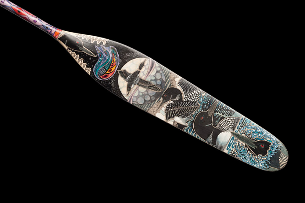 Hand painted canoe paddle #27 by John Doherty
