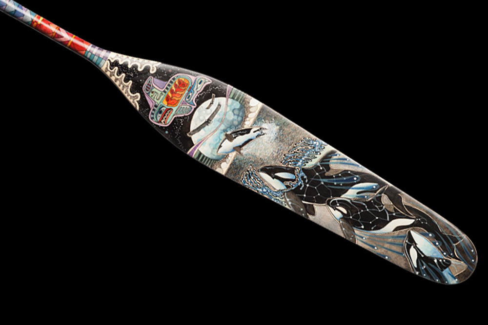 Hand painted canoe paddle #28 by John Doherty