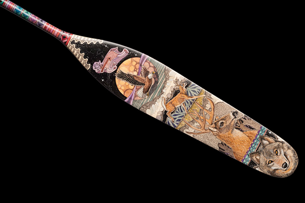 Hand painted canoe paddle #34 by John Doherty
